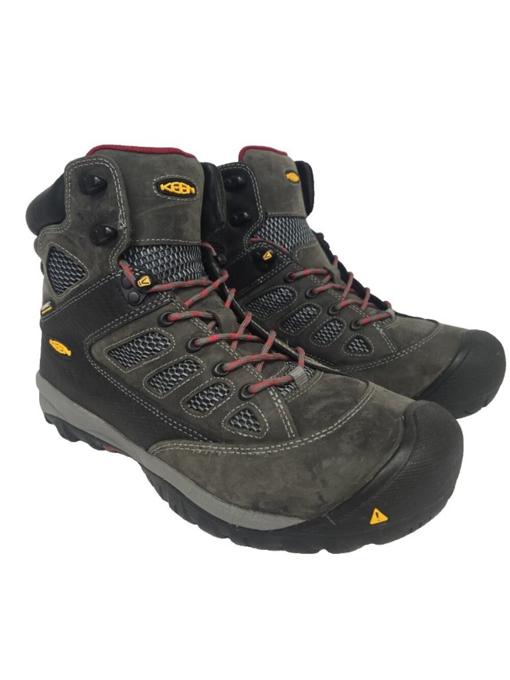Keen Men's Tucson Mid 1009180 Steel Toe Waterproof Work Boot Gray Black Size 11D
